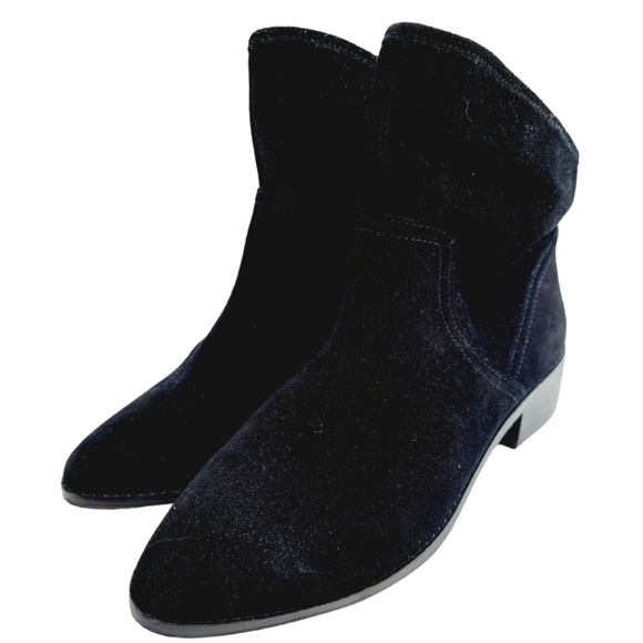Lucky Brand Lollin Black Suede Ankle Bootie Boot Size 7.5 M Boho NWOB $120 - Picture 1 of 13